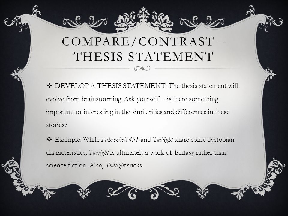 Compare contrast thesis sentence examples