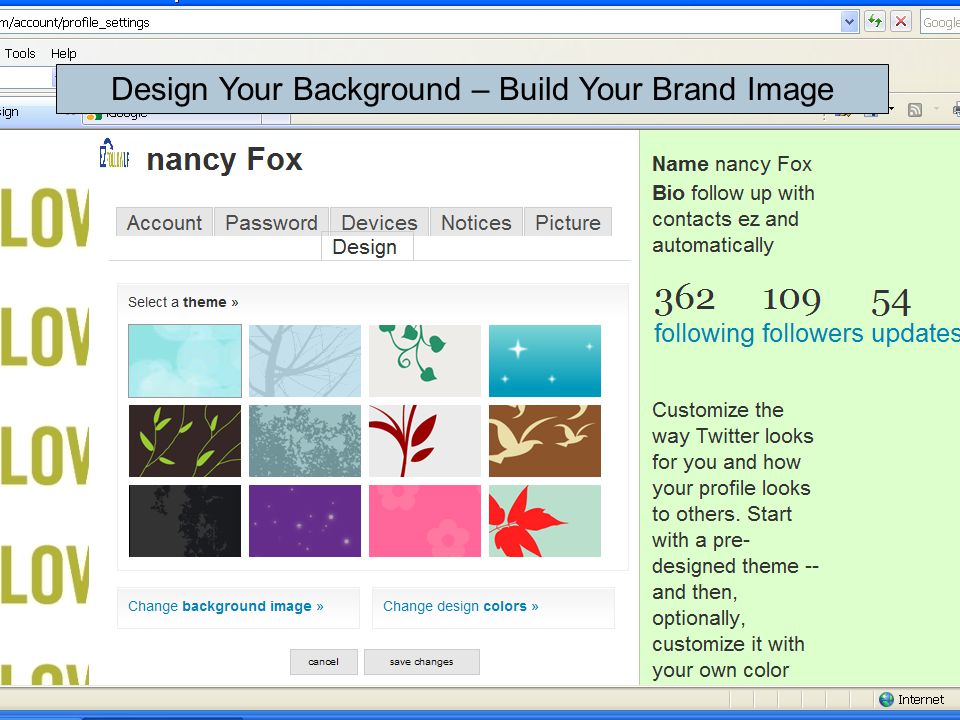 Design Your Background – Build Your Brand Image
