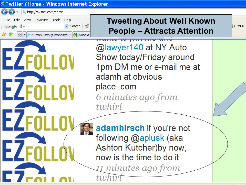 Tweeting About Well Known People – Attracts Attention