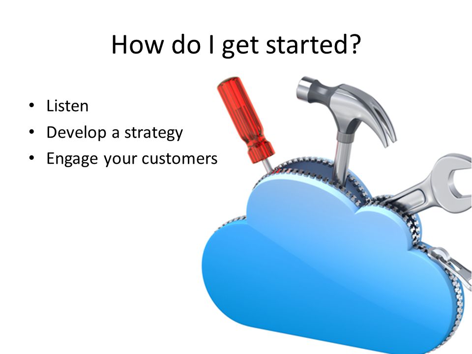How do I get started Listen Develop a strategy Engage your customers