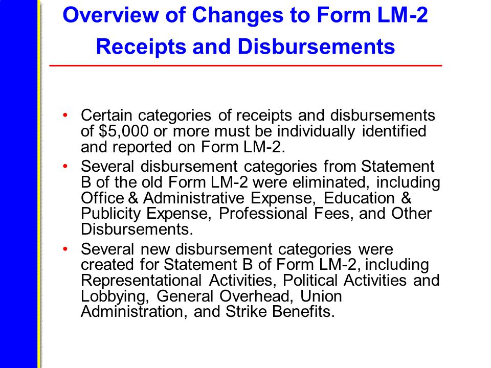 u s department of labor u s department of labor office of labor lm 2 form