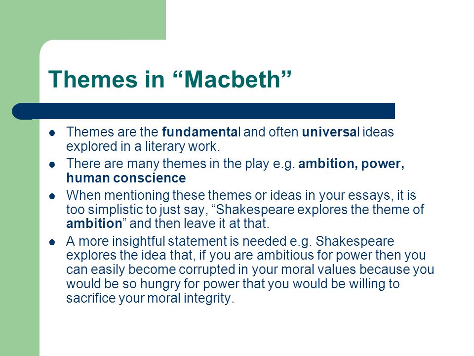 macbeth ambition thesis