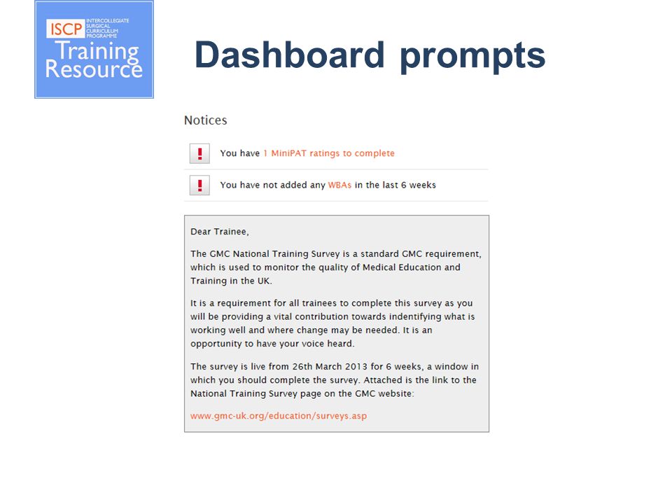 Dashboard prompts