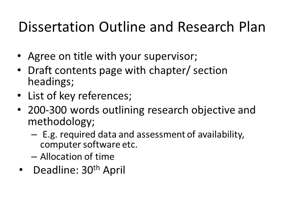 Contents Page For Dissertation