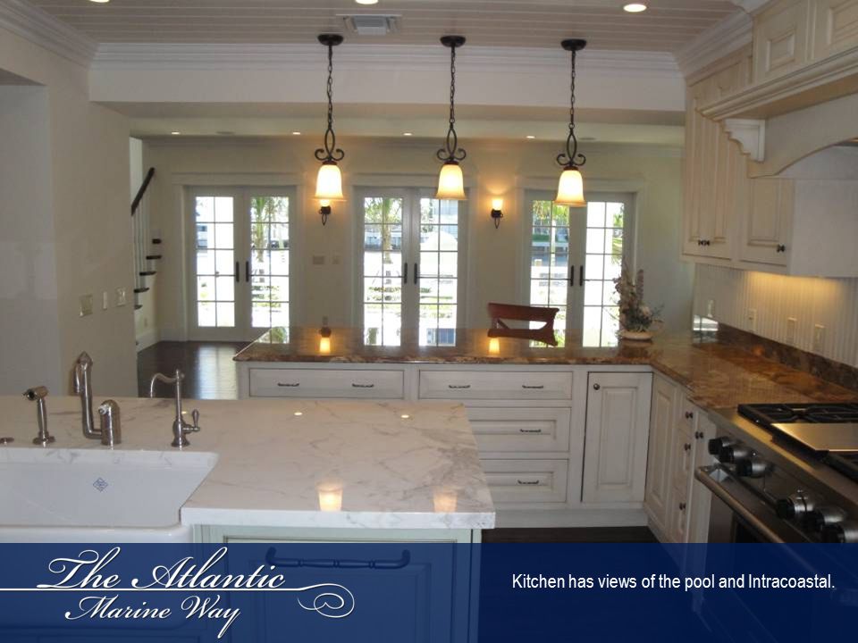 Kitchen has views of the pool and Intracoastal.