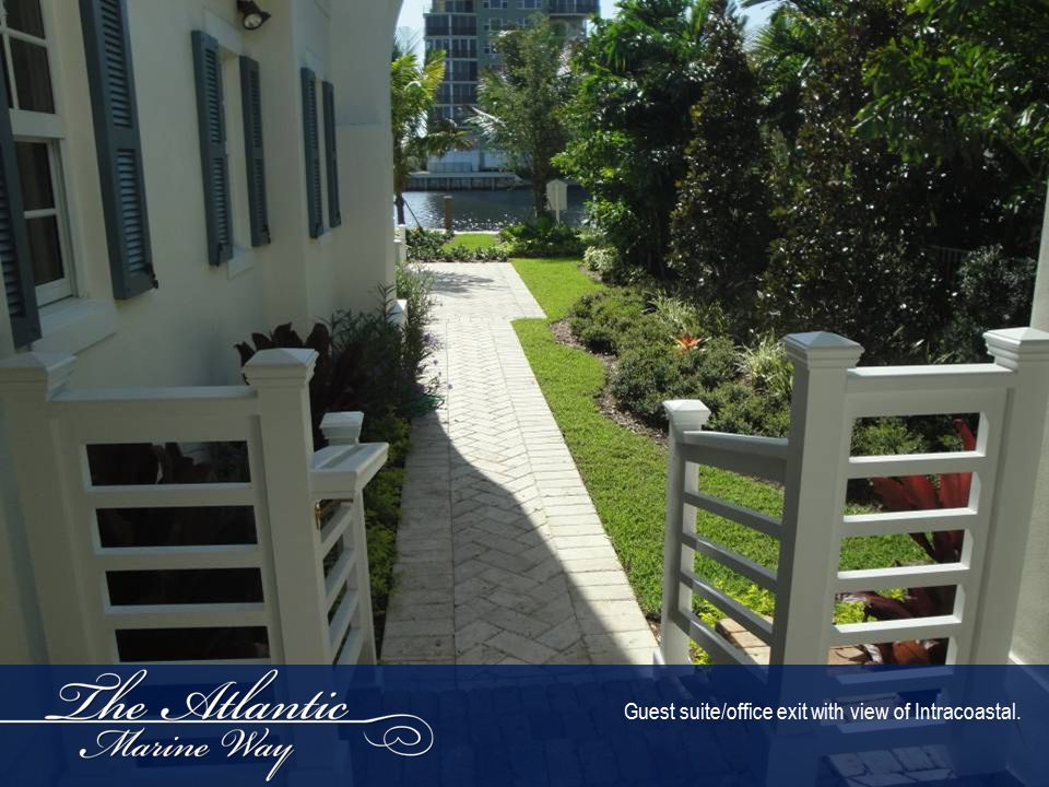 Guest suite/office exit with view of Intracoastal.