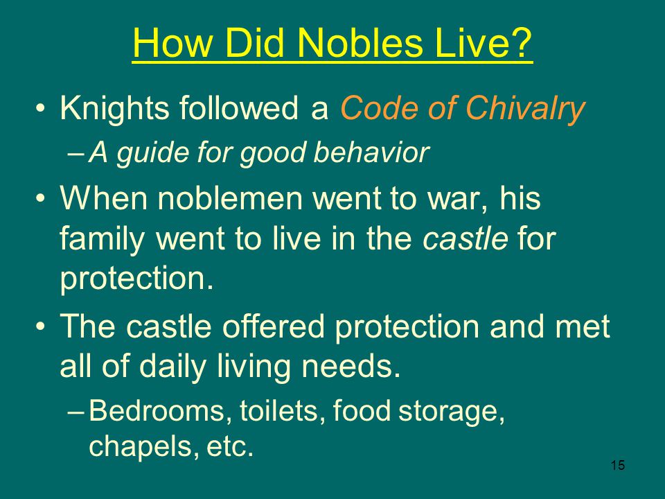 15 How Did Nobles Live.
