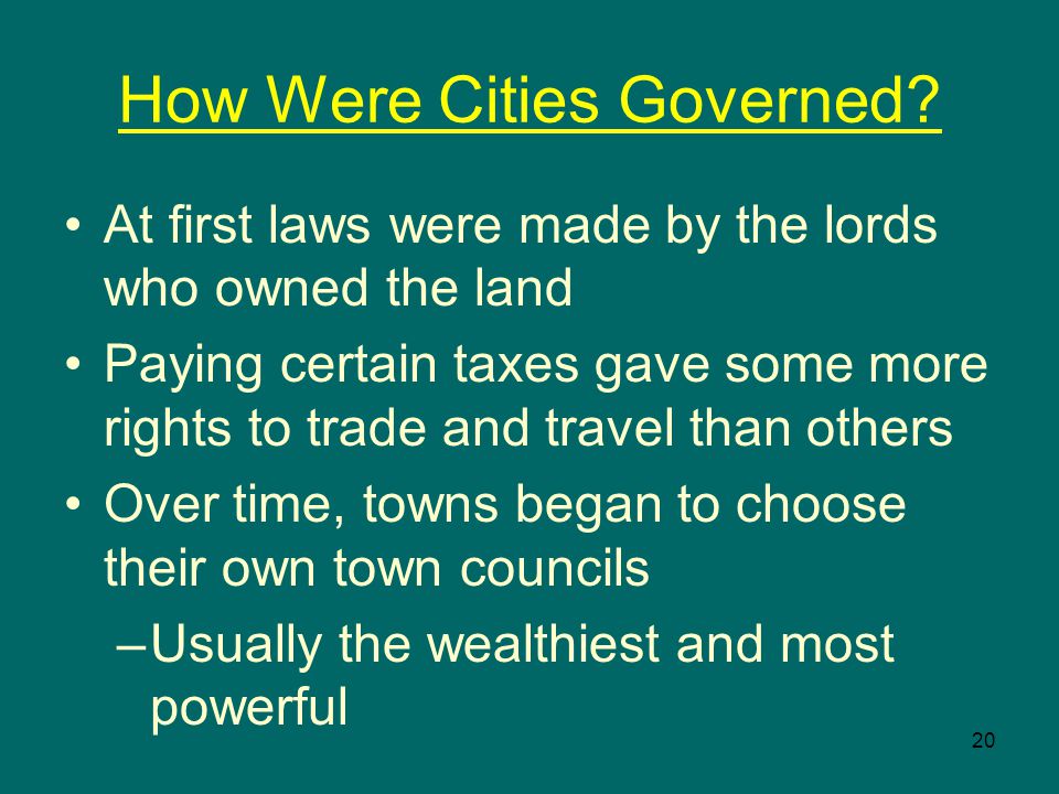 20 How Were Cities Governed.