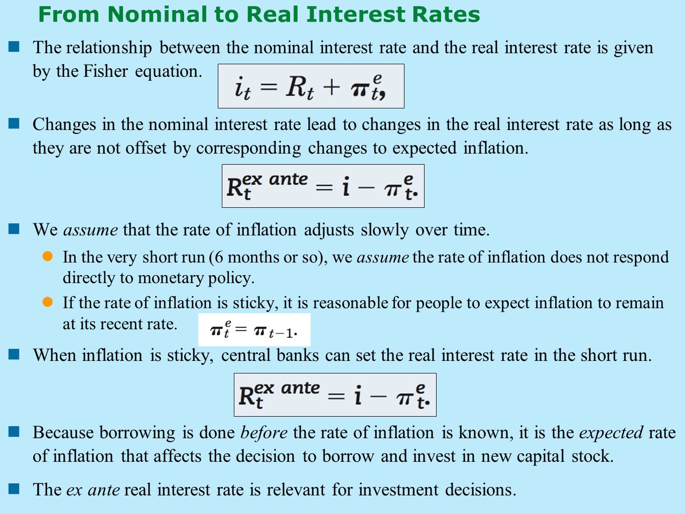 Fisher Equation Economics Jennarocca From Goods Market Is To Asset Mp How The Central Bank