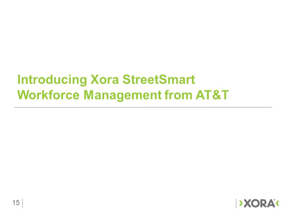 15 Introducing Xora StreetSmart Workforce Management from AT&T