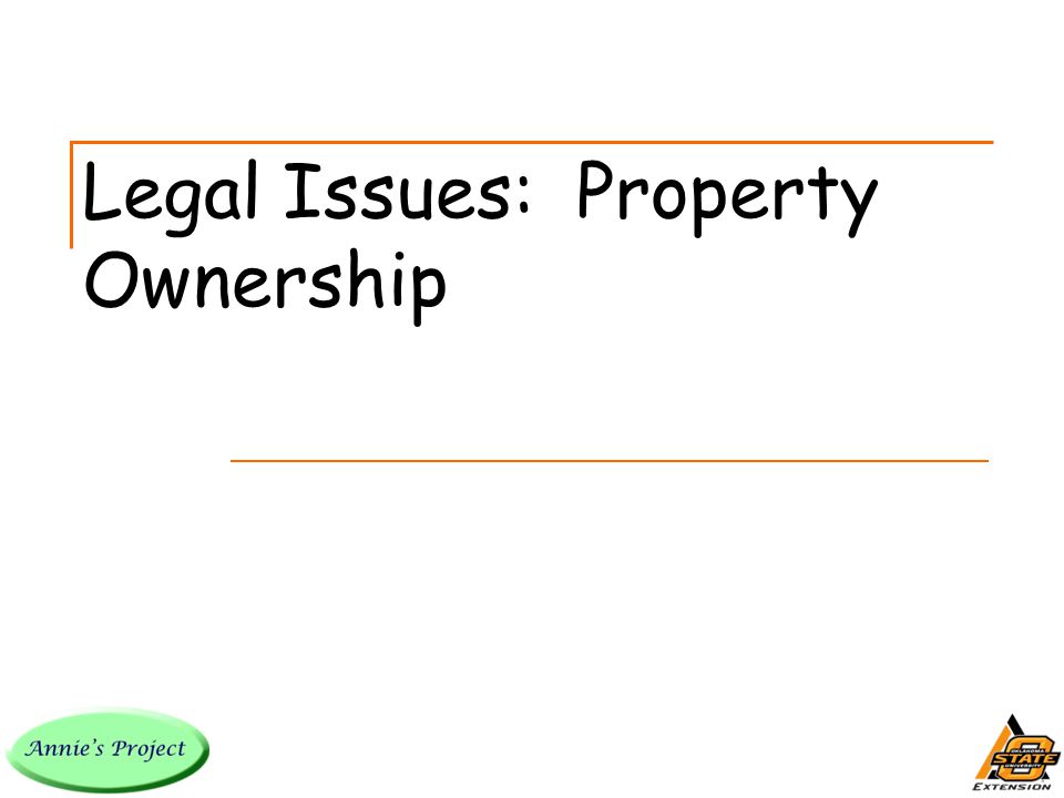 Legal Issues: Property Ownership