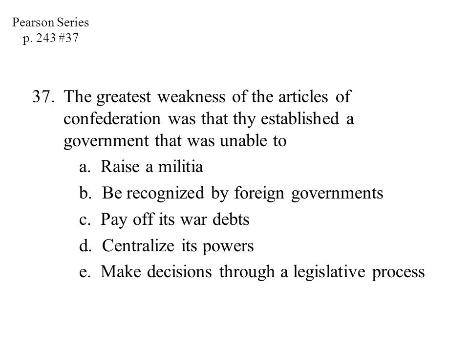 Articles of confederation strengths and weaknesses essay