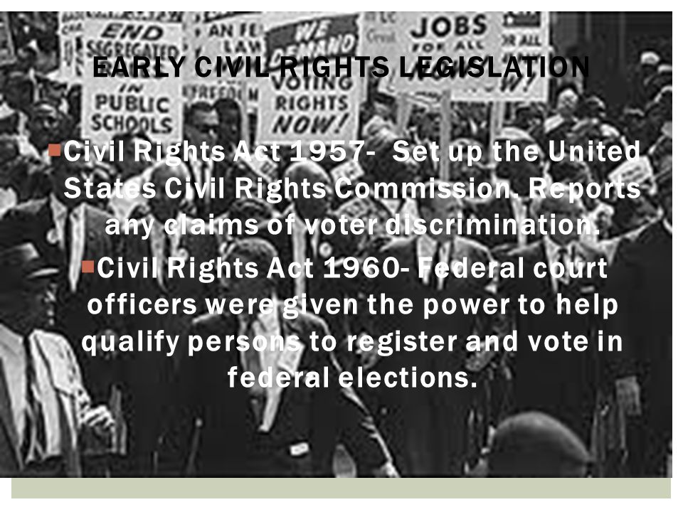  Civil Rights Act Set up the United States Civil Rights Commission.