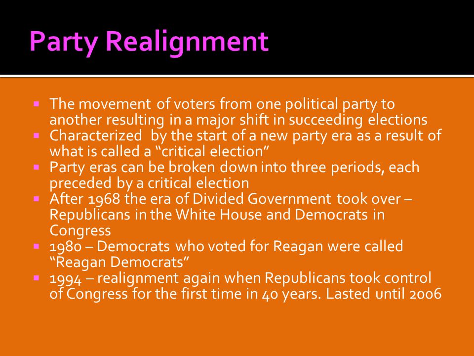 party dealignment in the era of divided government party dealignment in the era of divided government