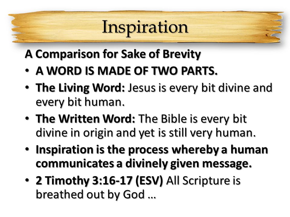 Inspiration A Comparison for Sake of Brevity A WORD IS MADE OF TWO PARTS.