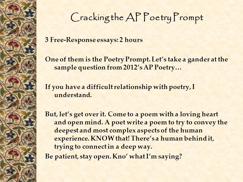 How To Write An Essay On Poetry