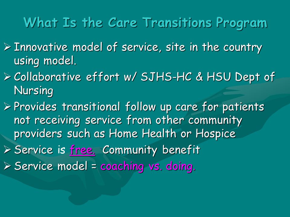What Is the Care Transitions Program  Innovative model of service, site in the country using model.
