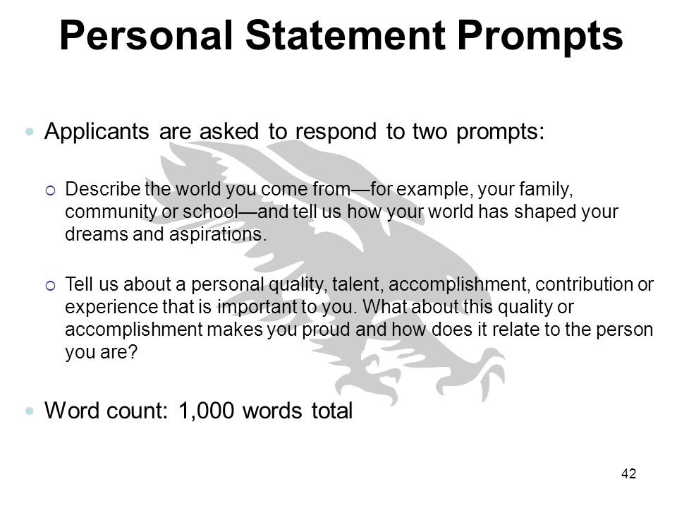 Personal statement word count