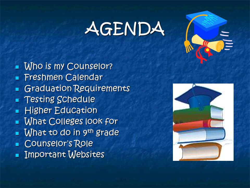 AGENDA Who is my Counselor. Who is my Counselor.