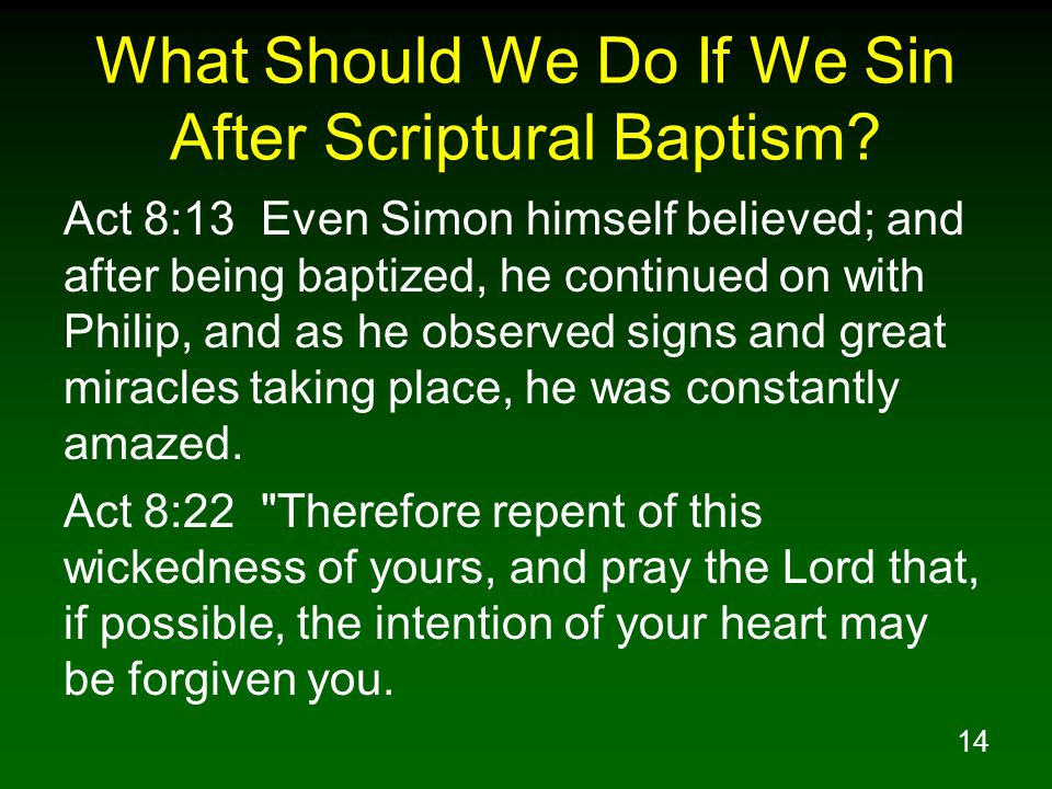14 What Should We Do If We Sin After Scriptural Baptism.