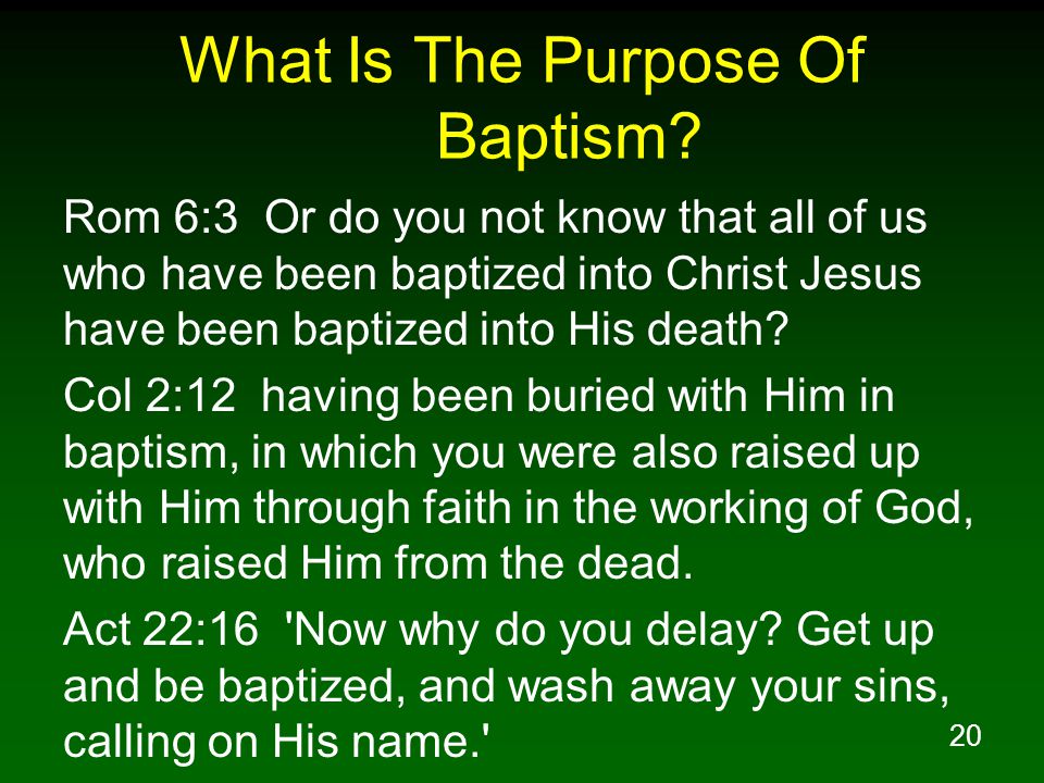 20 What Is The Purpose Of Baptism.