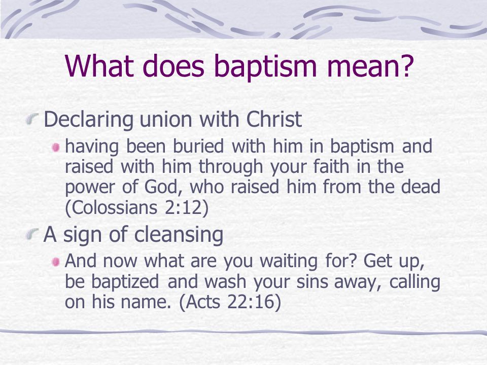 What does baptism mean.