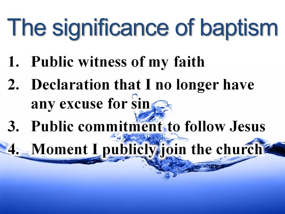 The significance of baptism
