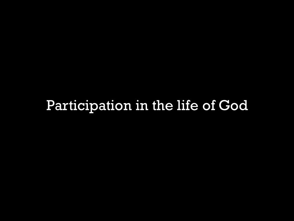 Participation in the life of God