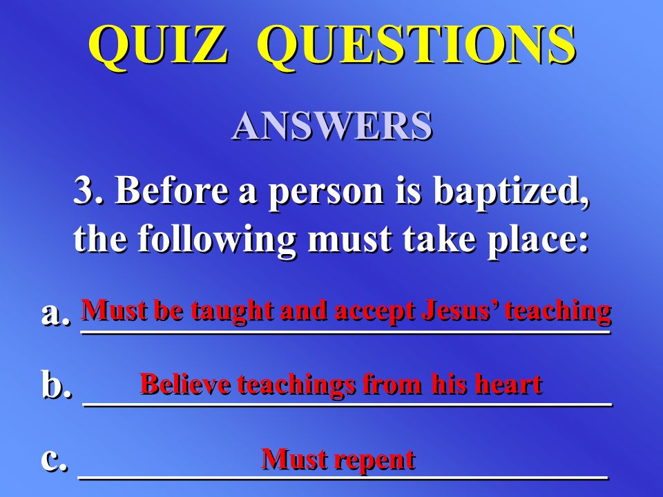 QUIZ QUESTIONS ANSWERS QUIZ QUESTIONS ANSWERS 3.