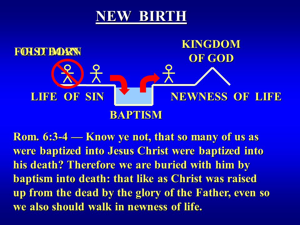 FIRSTBORN FIRSTBORN BAPTISM NEW BIRTH KINGDOM OF GOD LIFE OF SIN NEWNESS OF LIFE Rom.