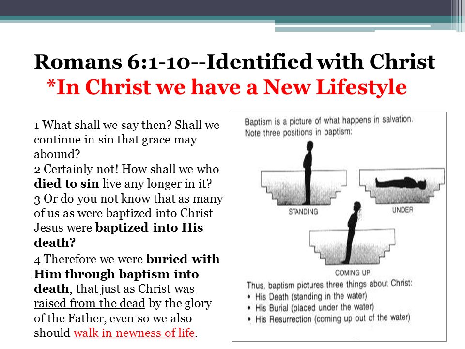 Romans 6:1-10--Identified with Christ *In Christ we have a New Lifestyle 1 What shall we say then.