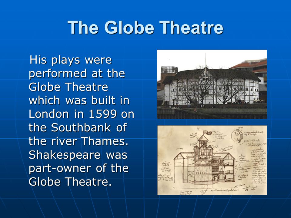 shakespeare was part-owner of the globe theatre.