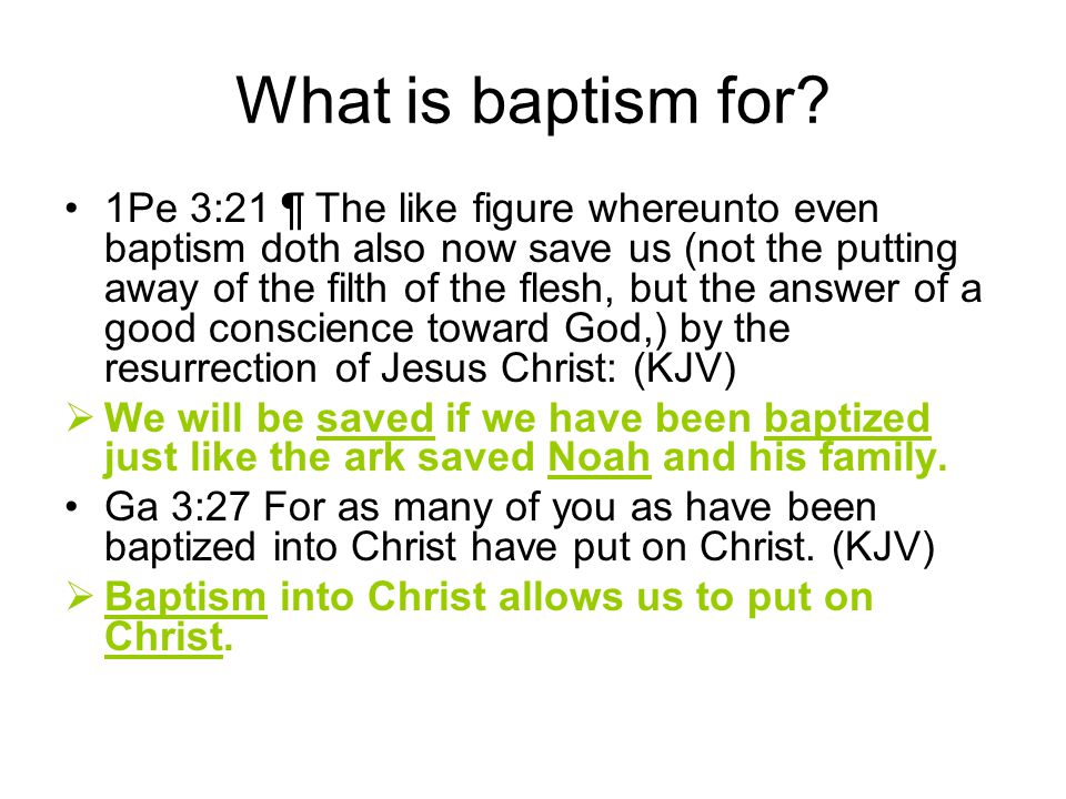 What is baptism for.