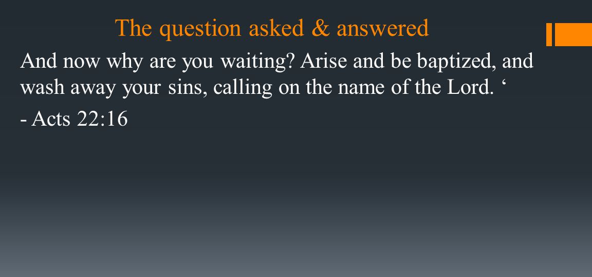The question asked & answered And now why are you waiting.