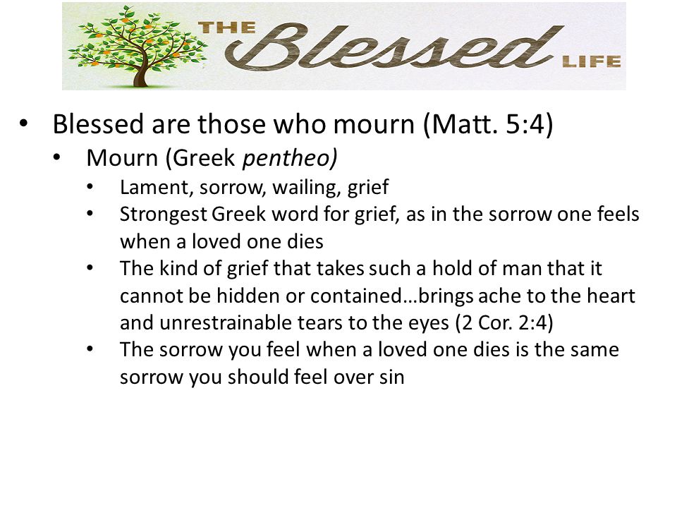 Blessed are those who mourn (Matt.