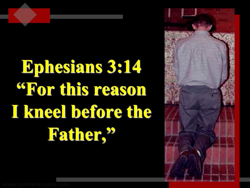 Ephesians 3:14 For this reason I kneel before the Father,