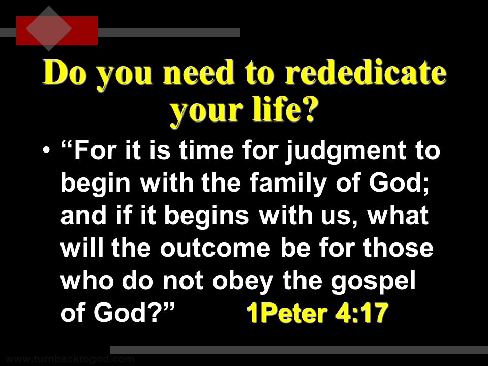 Do you need to rededicate your life.