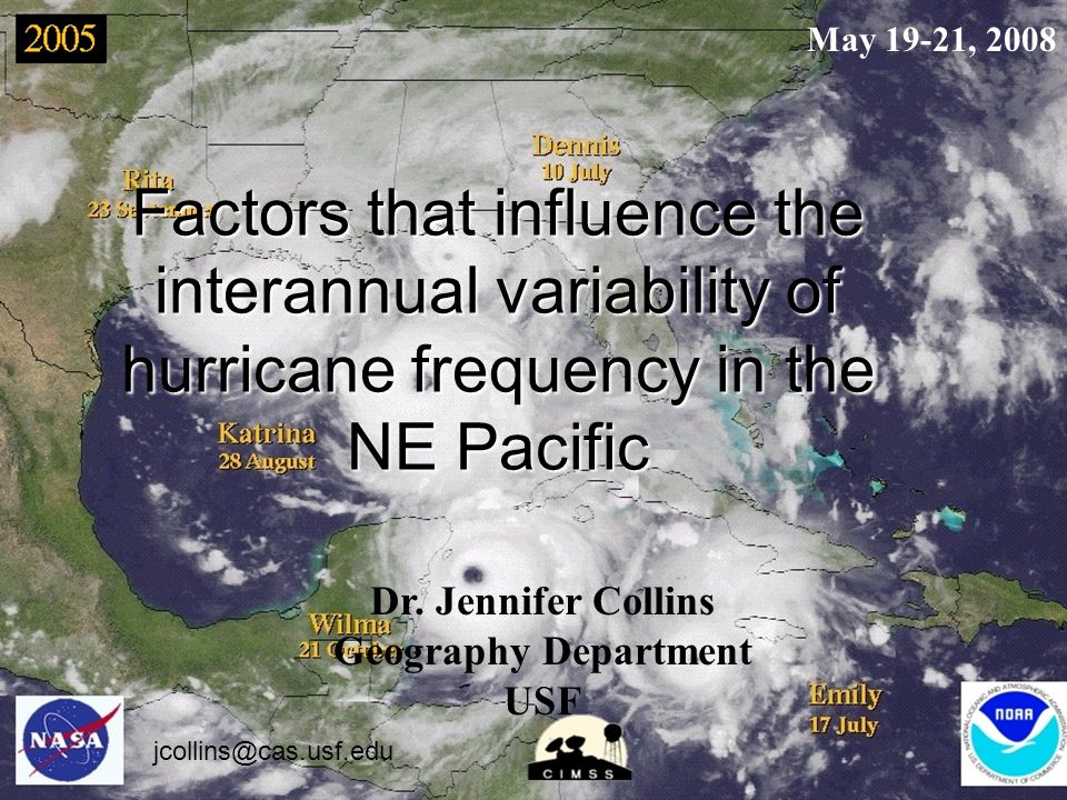 Factors that influence the interannual variability of hurricane frequency in the NE Pacific Dr.