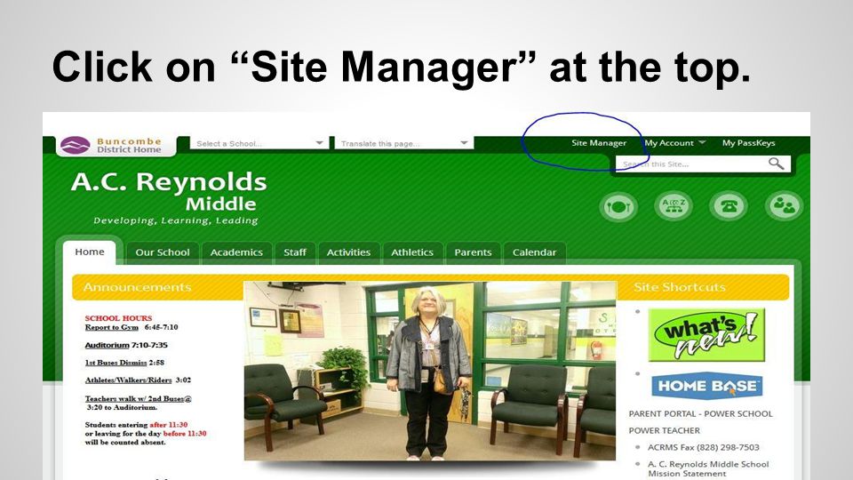 Click on Site Manager at the top.