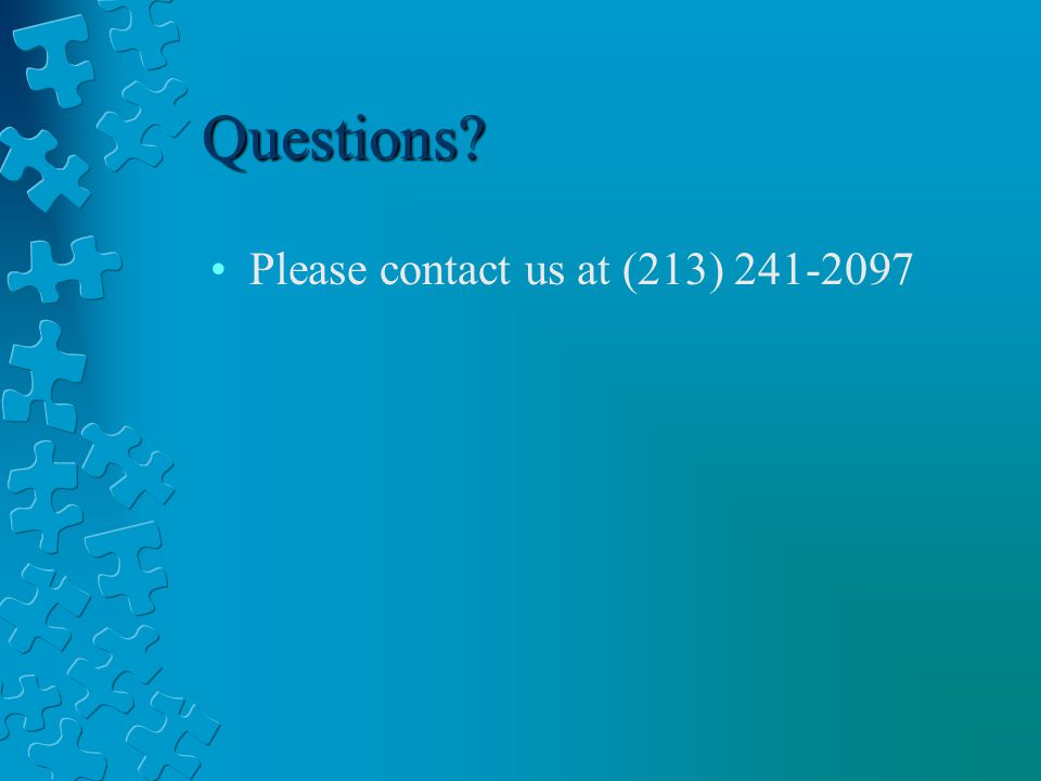 Questions Please contact us at (213)
