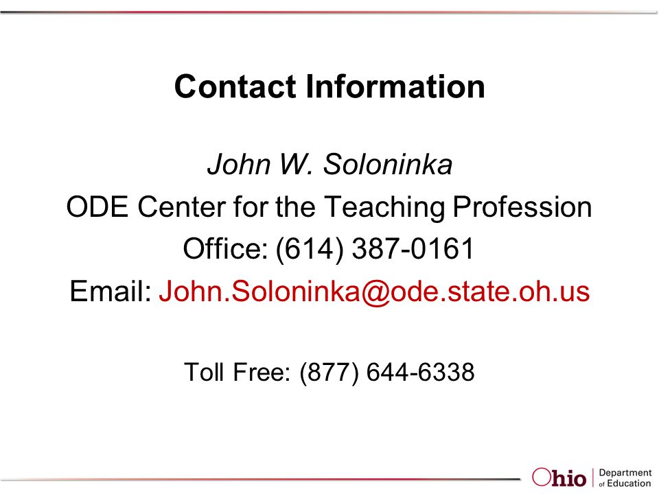 Contact Information John W.
