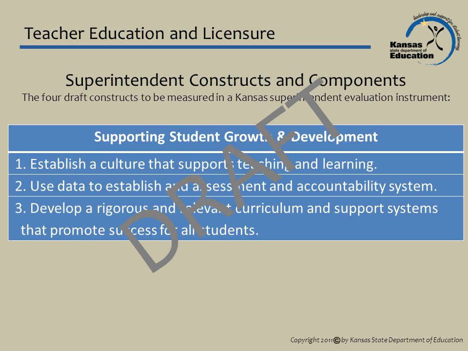 Teacher Education and Licensure Supporting Student Growth & Development 1.