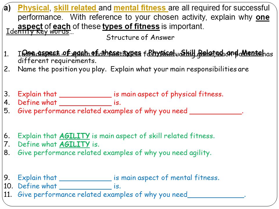 physical fitness words