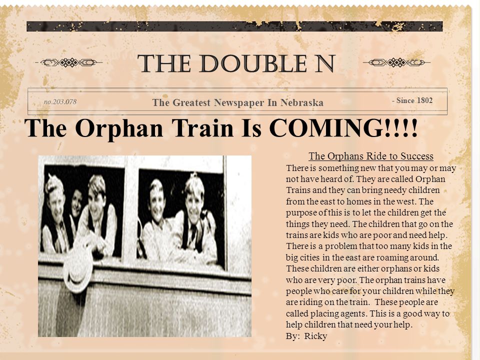 The Orphan Train Is COMING!!!.