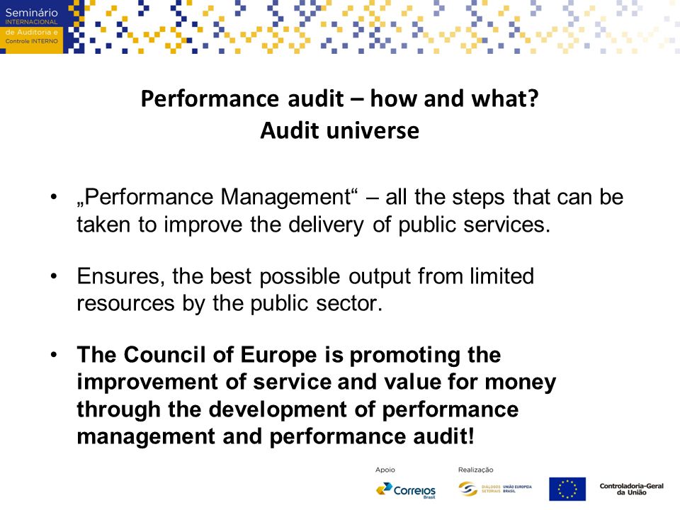 Performance audit – how and what.