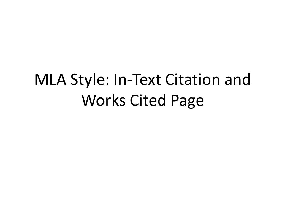 mla style in text citation and works cited page ppt download work cited oage