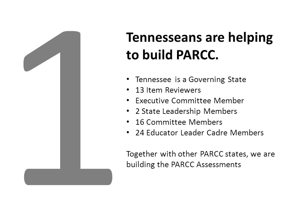 1 Tennesseans are helping to build PARCC.