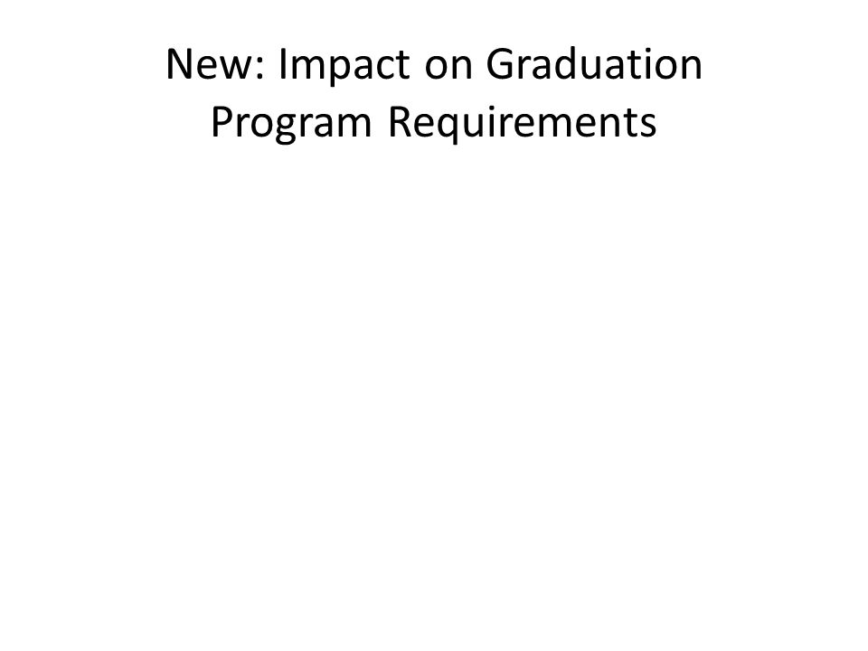 New: Impact on Graduation Program Requirements
