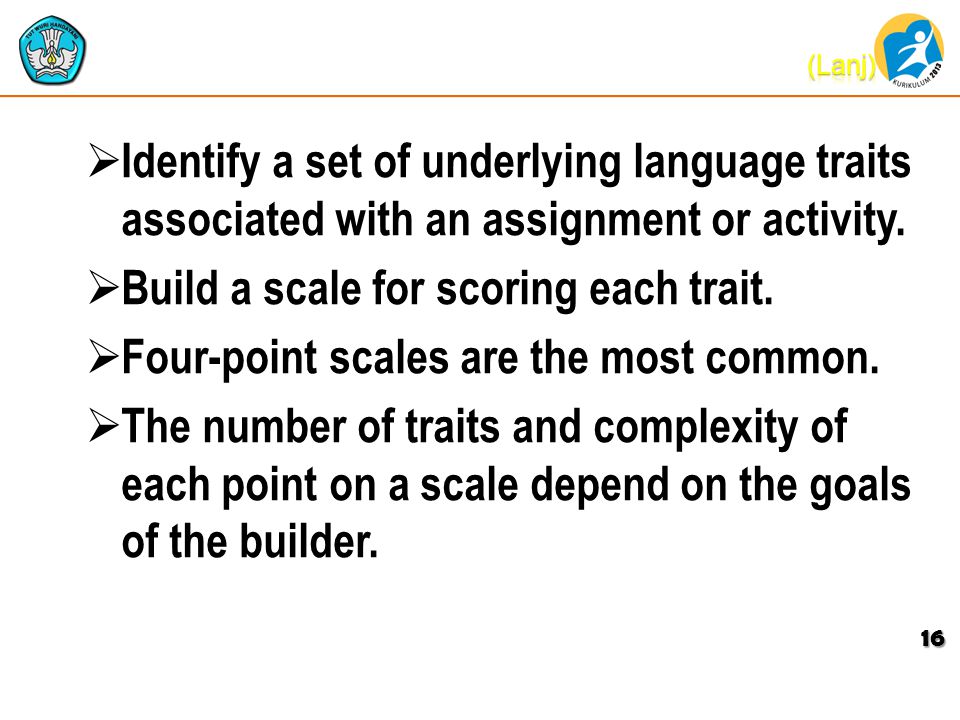  Identify a set of underlying language traits associated with an assignment or activity.