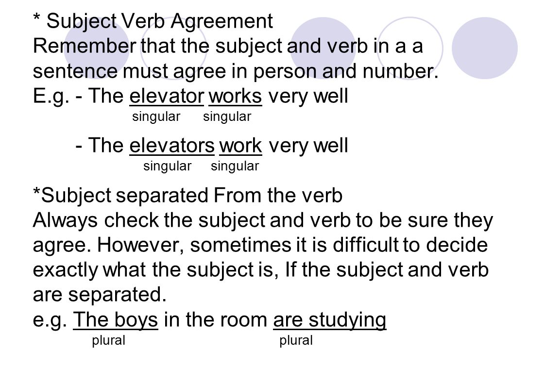 subject verb agreement check